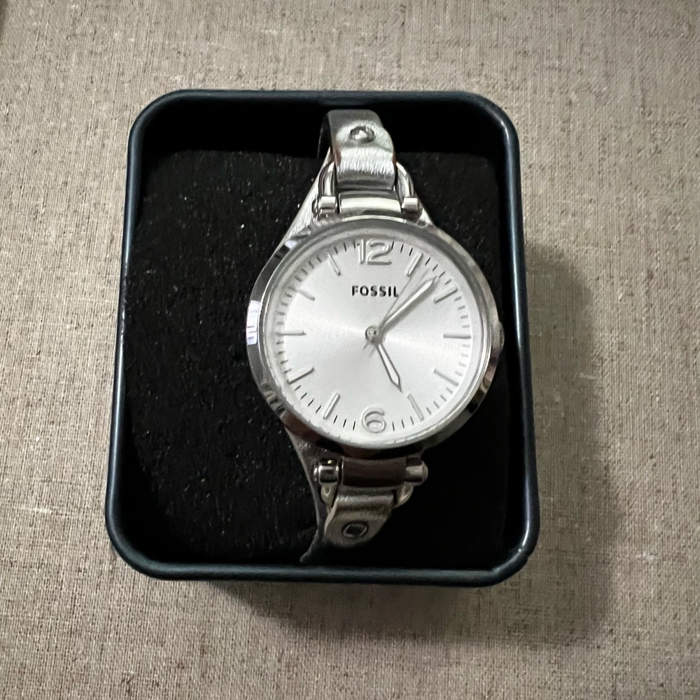 Fossil Stainless Steel Watch with Silver Dial